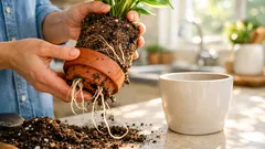 How to repot a peace lily without shock and get it blooming again