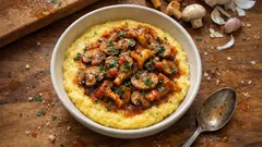 Creamy Polenta With Garlicky Mushroom Ragù (Fast Enough for Weeknights)