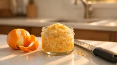 Make an orange peel sugar scrub at home for smoother, brighter-looking skin